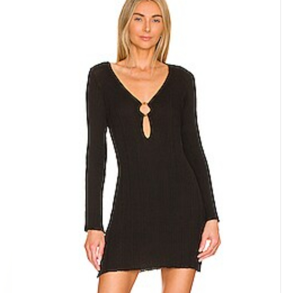 L*SPACE Wailea cover up in black size Small